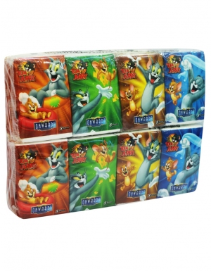 Onwards - Tom & Jerry Packet Tissue<br/> 4 Tubes x 12 Packs x 8 Sheets