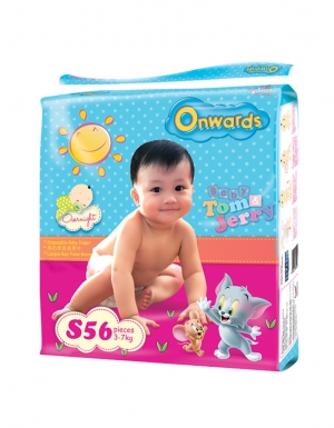 Onwards - Tom & Jerry baby diapers (Jumbo pack) - S56 (for babies 3-7kg)